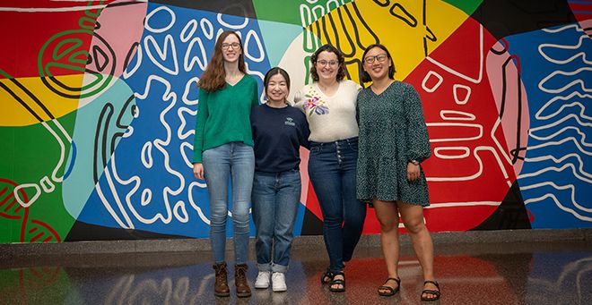 Science tells a story: Students paint vibrant mural at UMass Chan