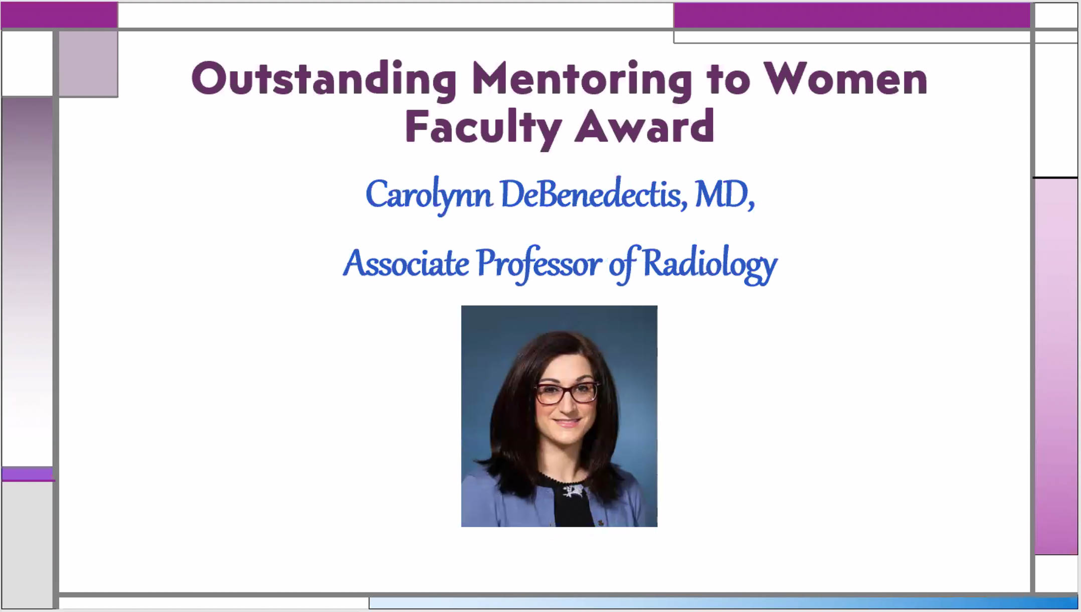 Outstanding Mentoring to Women Faculty Award