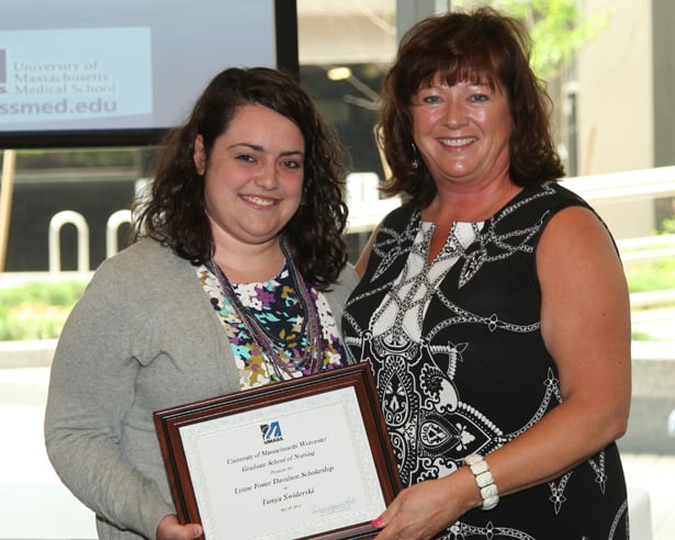 Tanya Swiderski, pictured here with Dr. Jill Terrien, is the inaugural recipient of the Lynne Foster Davidson Scholarship.