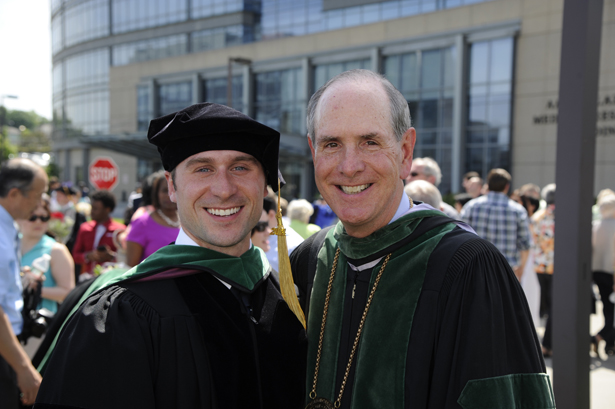 Chancellor Michael F. Collins with Greg Leslie, MD