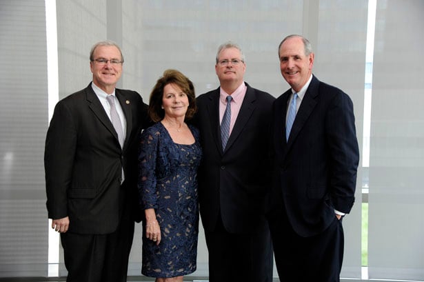 Dean Terence R. Flotte, Mary C. DeFeudis, John F. Keaney Jr., MD, and Chancellor Collins