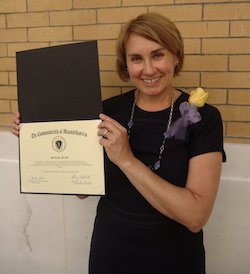 Melody Rush received the Unsung Heroine award from the Massachusetts Commission on the Status of Women 