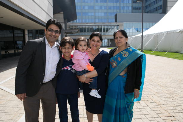 GSBS graduate Meetu Seth (center) with her family
