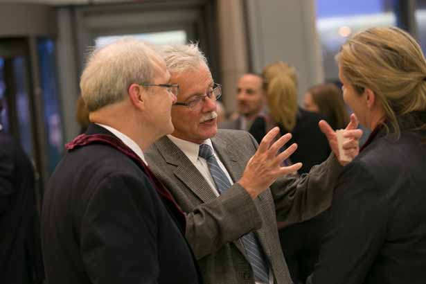 Dean Flotte talks with Dean Carruthers and Dr. Fitzgerald.