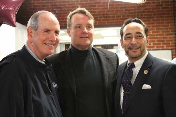 (From left) Chancellor Collins, state Sen. Michael Moore and Veterans Inc. President and CEO Vincent Perrone