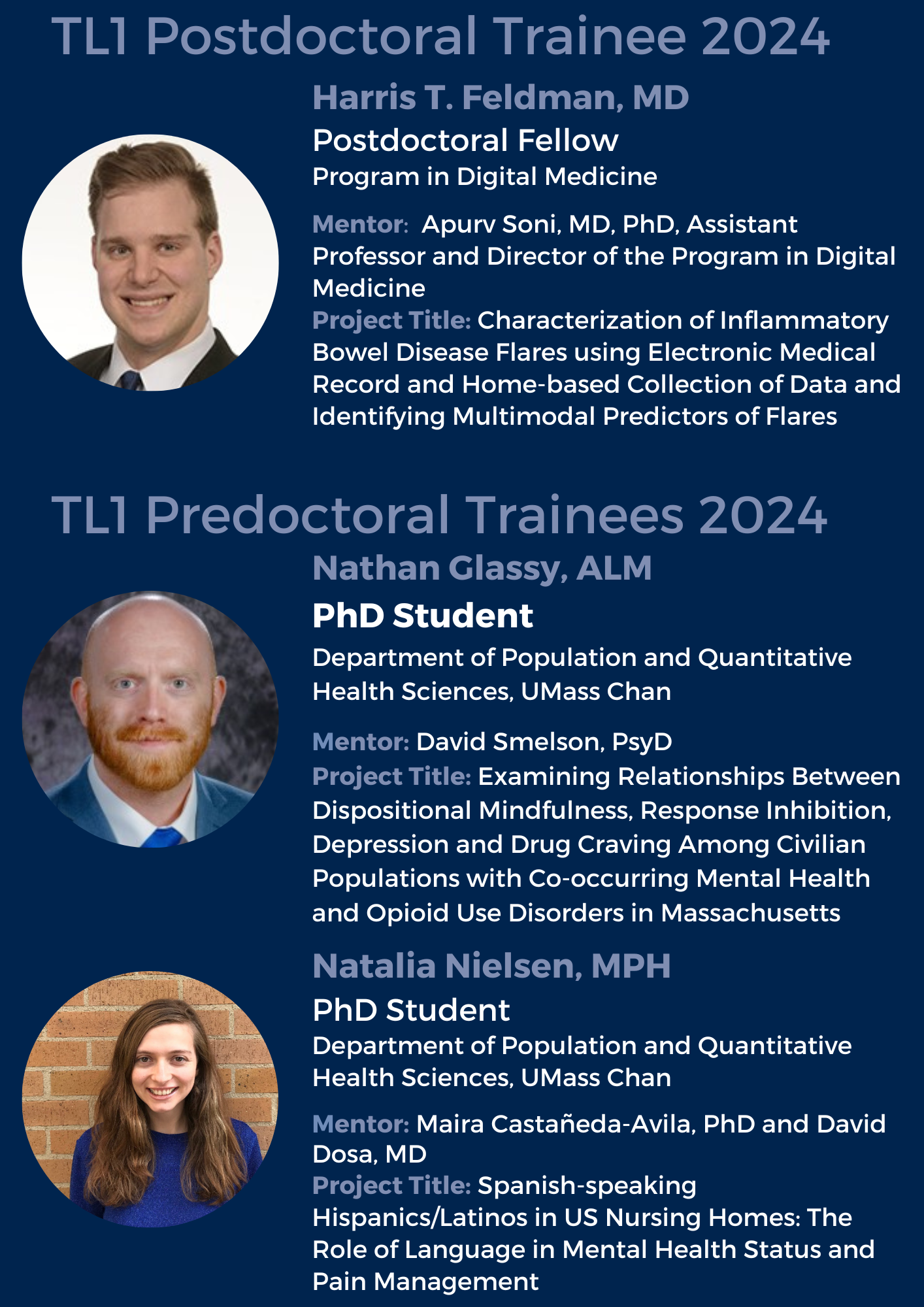 TL1 Trainees 2024 (Pre & Post Docs)