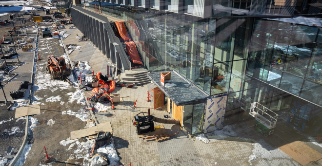 Construction of the new education and research building on the UMass Chan Medical School campus in Worcester is entering the homestretch in time for an early June completion.