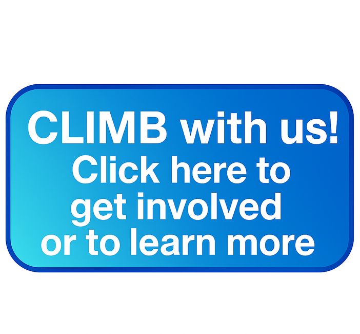 Button that says "CLIMB with us!", linking to a brief interest survey when clicked