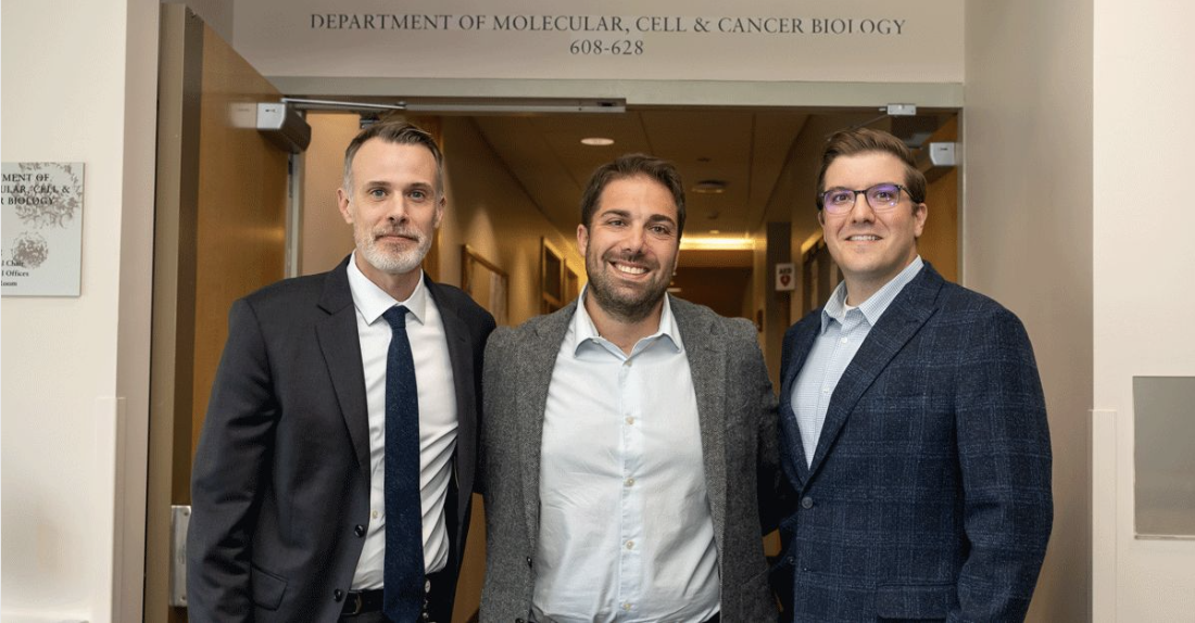 Photo of the chancellor (Dr. David McManus), Dr. Ruscetti, and Dr. Jason Pitarresi