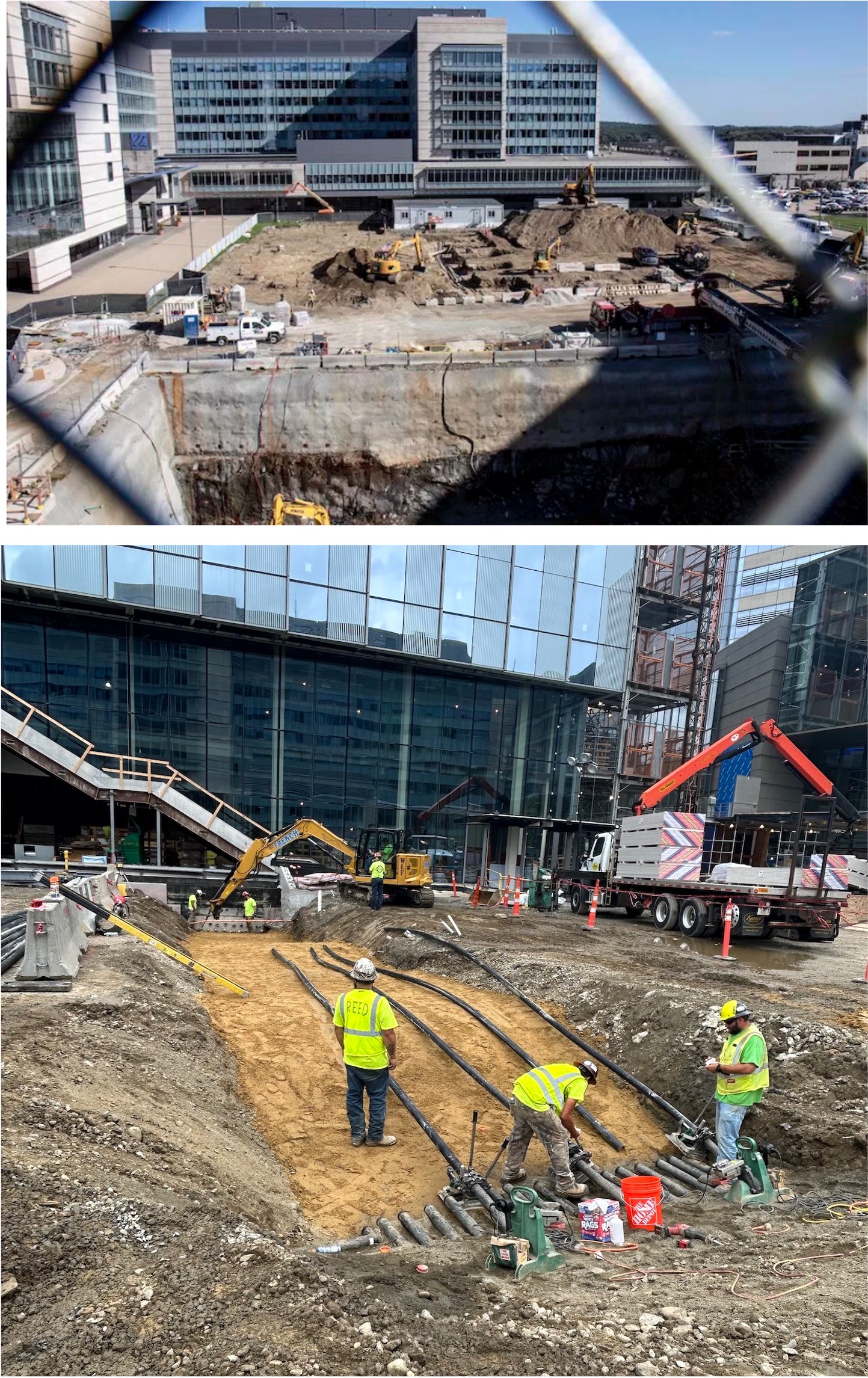 geothermal system construction on campus