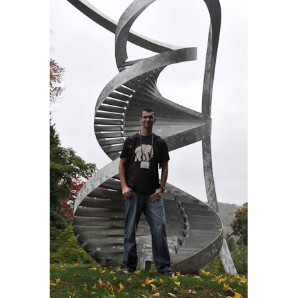 Giovane in front of stairway to DNA heaven