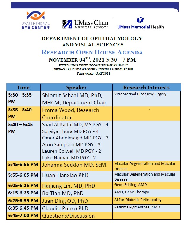 The Department of Ophthalmology & Visual Sciences Hosts a Research Open House for Medical Students
