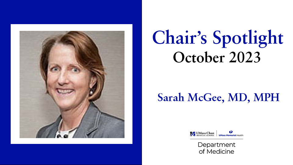 Chair's Spotlight: Sarah McGee, MD, MPH