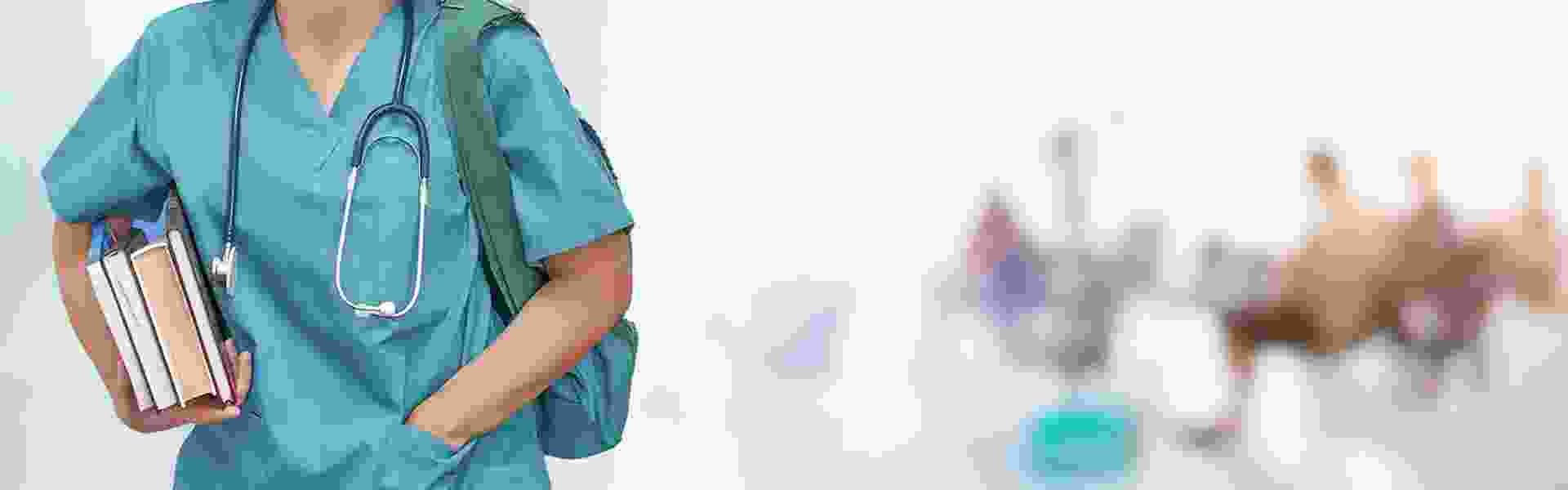 Image of a medical student with a blurred background