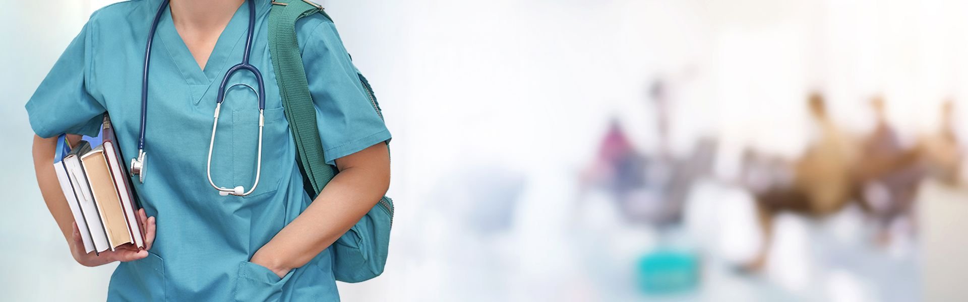 Image of a medical student with a blurred background