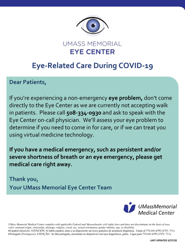 Eye-Related Care During COVID-19
