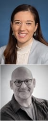 Headshots of Clare and Adam