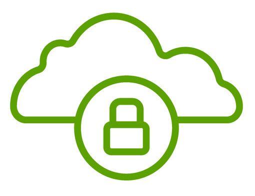 Cloud with closed lock representing Obtaining Access