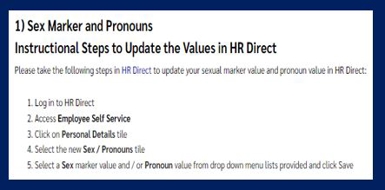 Instruction image to update in HR Direct