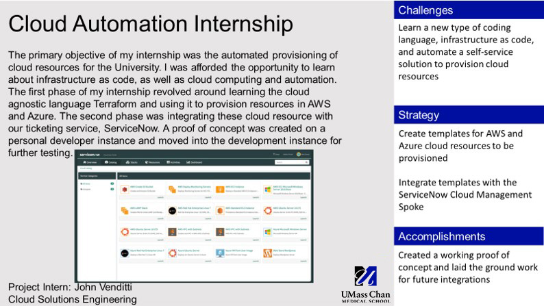 John Venditti Cloud Automation Internship Project Overview