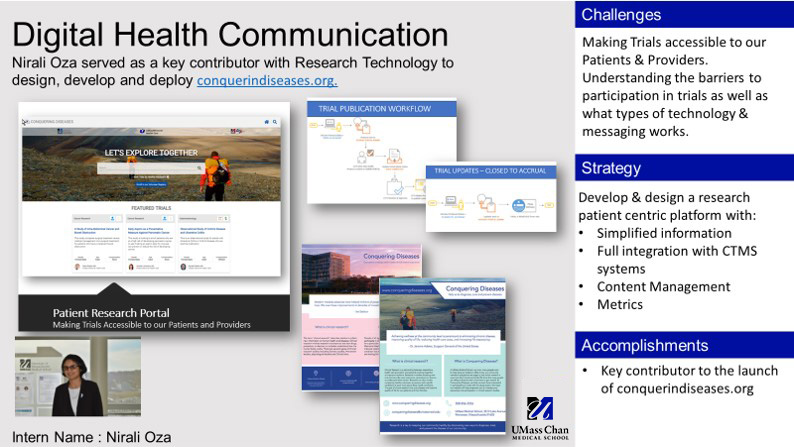 Nirali Oza Digital Health Communication Internship Project Overview