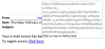 Re-written URL in a Proofpoint Protected E-Mail