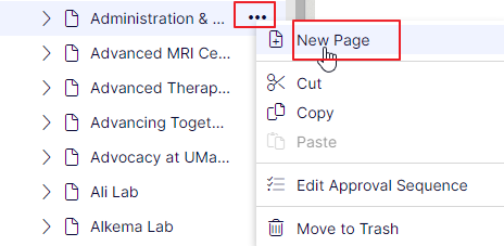 create new page