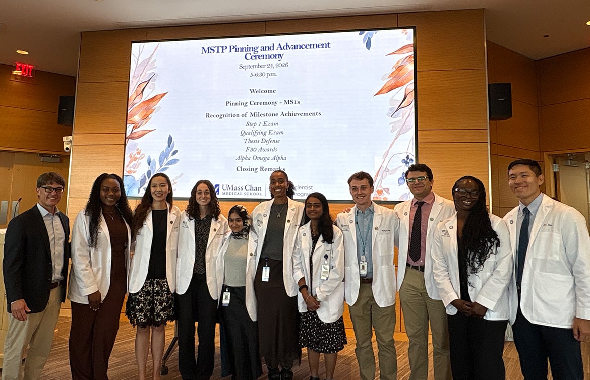 First year students at Pinning Ceremony