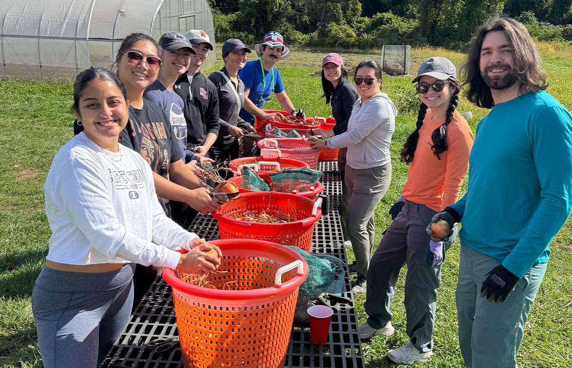 Students at a Farm