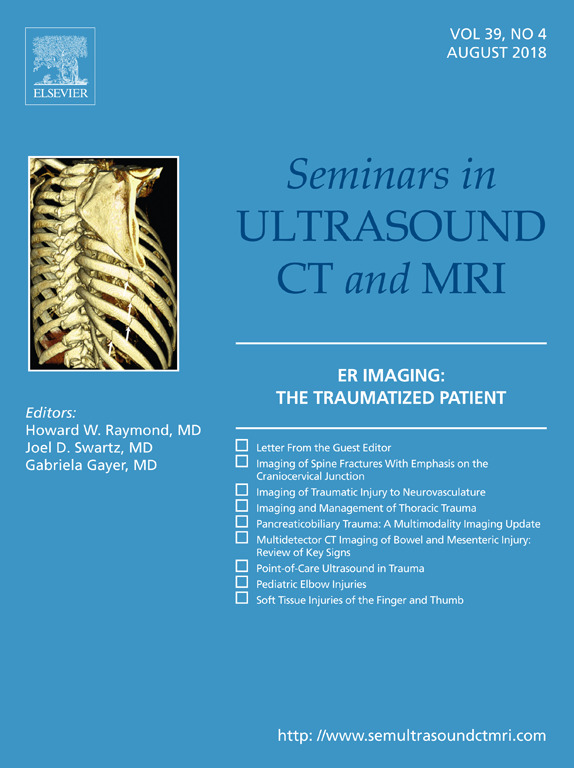 Cover Seminars in Ultrasound CT and MRI Aug 2018