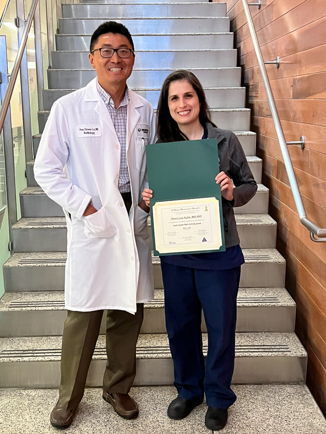 Hao Lo, MD and Anna Kuhn, MD, PhD, Green Belt Certificate