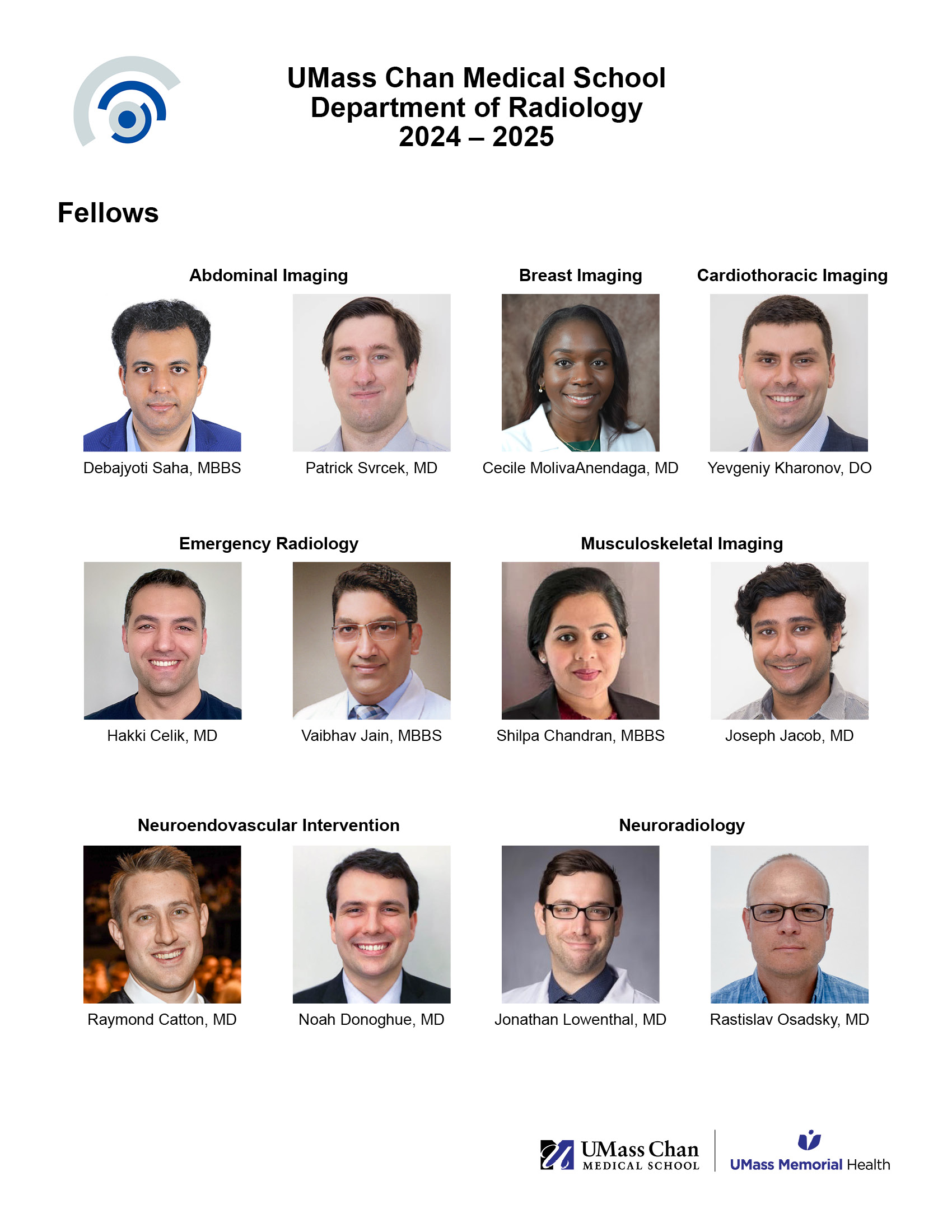 Welcome New Radiology Residents And Fellows