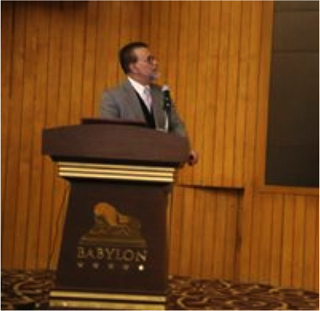 Dr. Sarwat Hussain presents in Baghdad.