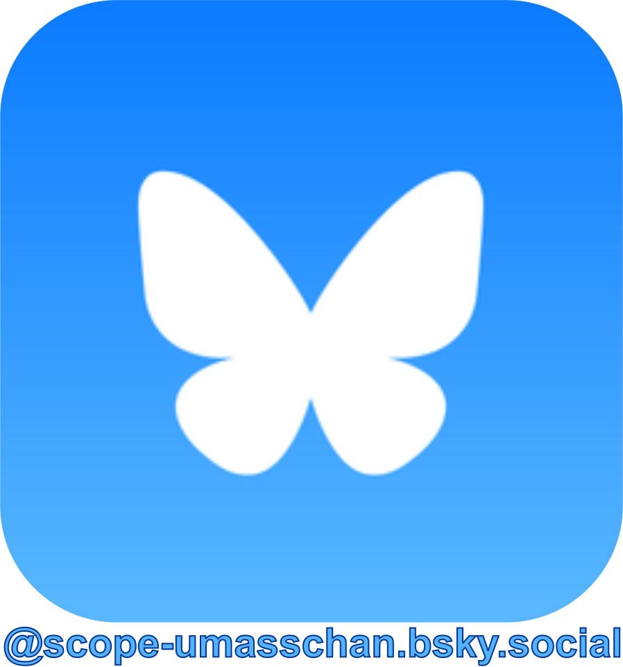 Bluesky social icon with SCOPE handle