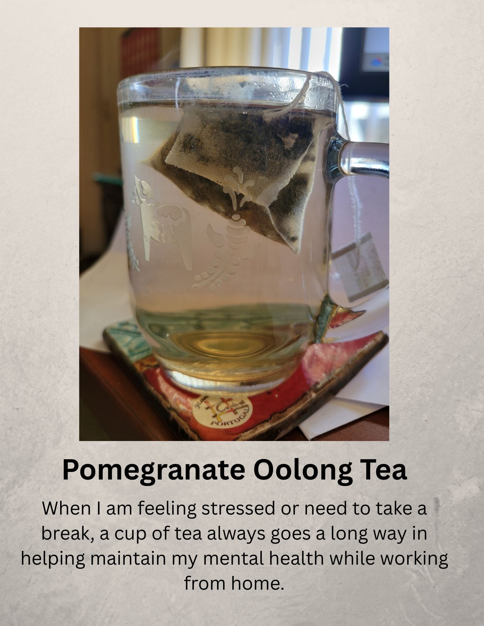 clear mug of hot tea