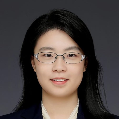 Asian Woman with long hair and glasses