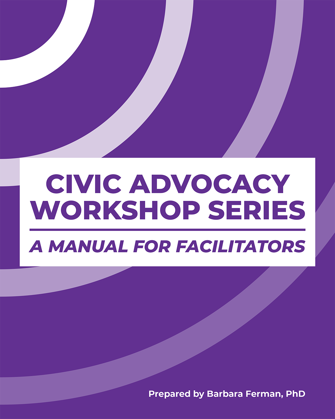 manual cover purple with decorative swish and text