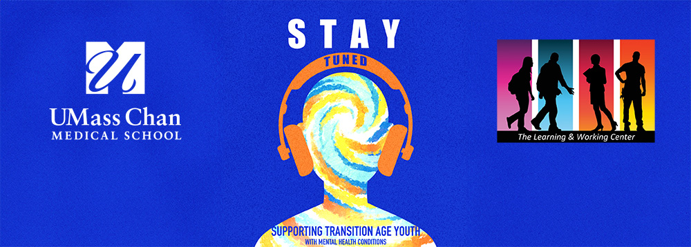 rainbow silhouette of head and shoulders wearing headphones