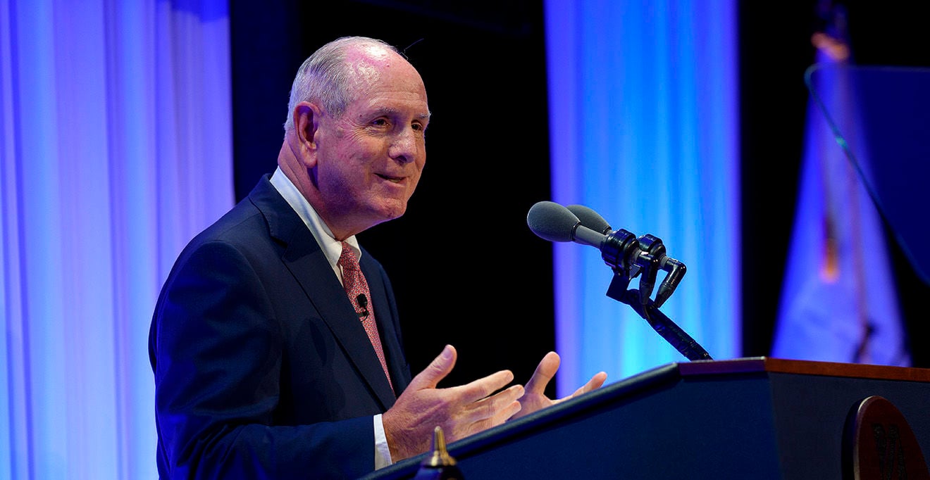 Chancellor Collins’ final Convocation address encourages optimism, determination