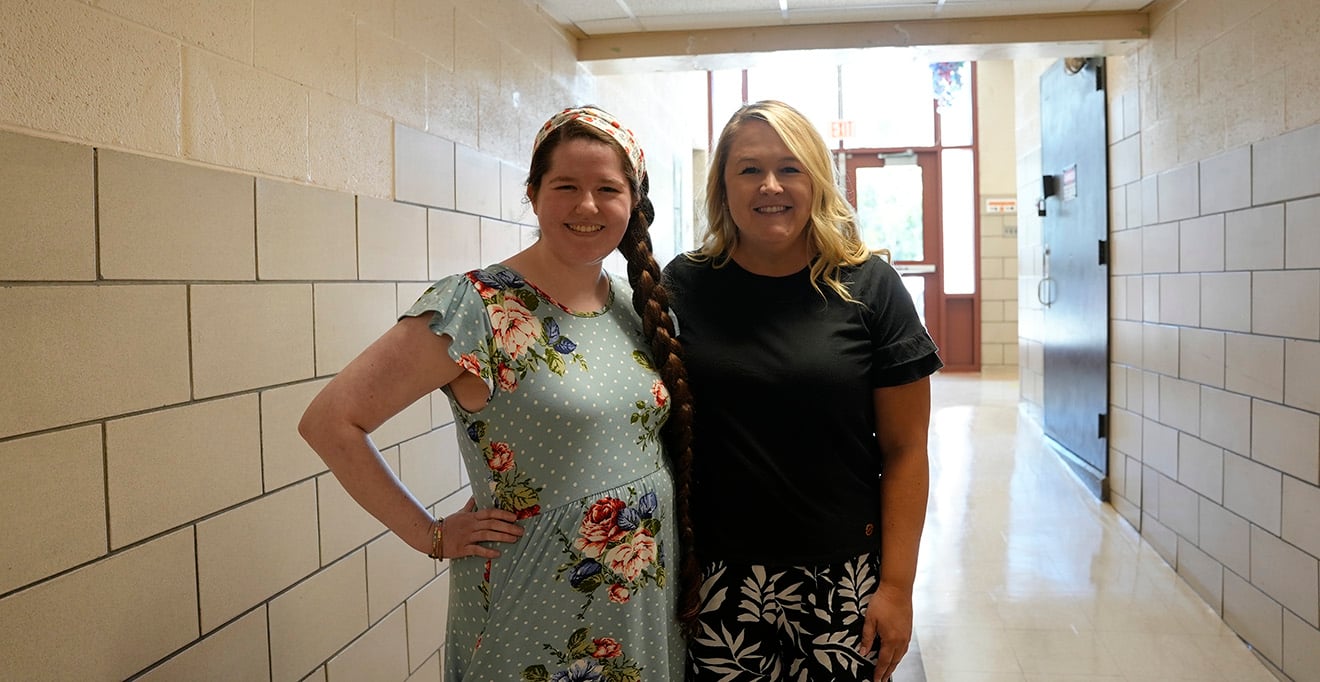 Teachers Julia Simoneau (left) and Melissa Arisco (right) received mini-grants to support projects in their classrooms at Union Hill elementary school