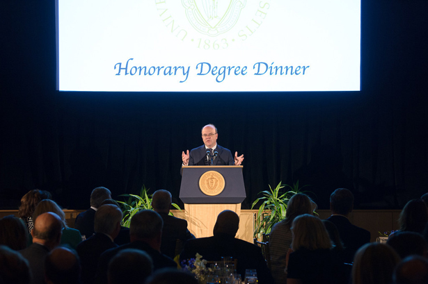 Chancellor’s Medal recipient and Commencement speaker U.S. Rep. James P. McGovern speaks at dinner.