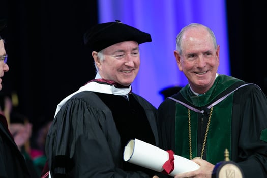 James O’Connell, MD, MTheol, president of the Boston Health Care for the Homeless Program, receives an honorary degree