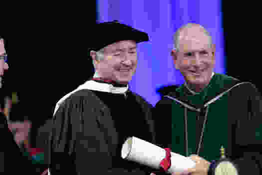 James O’Connell, MD, MTheol, president of the Boston Health Care for the Homeless Program, receives an honorary degree