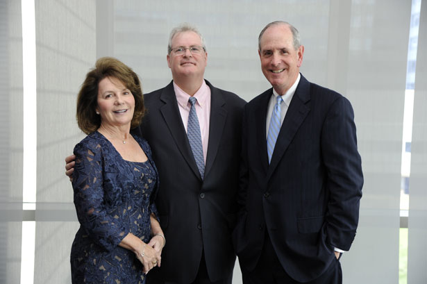 Mary C. DeFeudis, John F. Keaney Jr., MD, and Chancellor Michael F. Collins