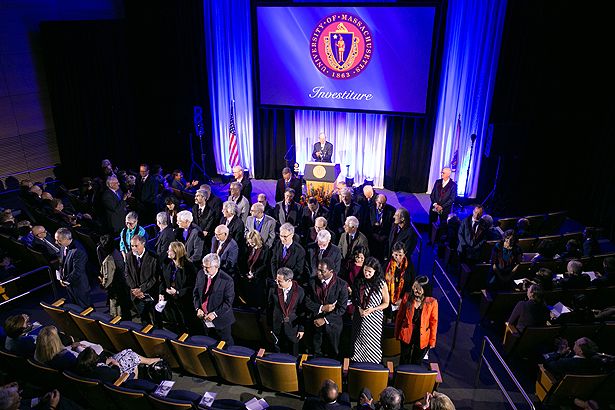 UMass Chan Medical School has 50 endowed chairs, who stand and are recognized at the conclusion of the investiture ceremony.