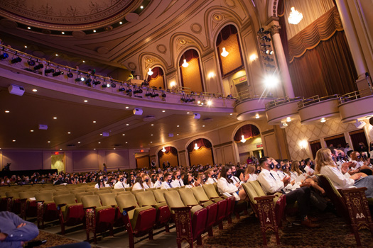 The White Coat Ceremony for the T.H. Chan School of Medicine Class of 2024 was held in the Hanover Theatre.
