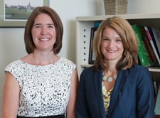 Kathleen Biebel, PhD, (left) and Nancy Byatt, DO, are leading the launch of the new Massachusetts program to better identify and treat depression in mothers during and after pregnancy. 