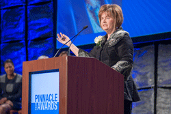 Joyce A. Murphy accepts the 2015 Excellence in Health Care, Arts & Education Pinnacle Award from the Greater Boston Chamber of Commerce on January 29. Photo courtesy of the Greater Boston Chamber of Commerce.