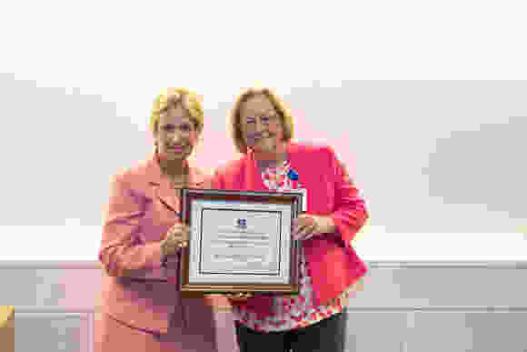 Dr. Vitello and Distinguished Faculty Award recipient Elizabeth Keating, MS, APRN, NP-C