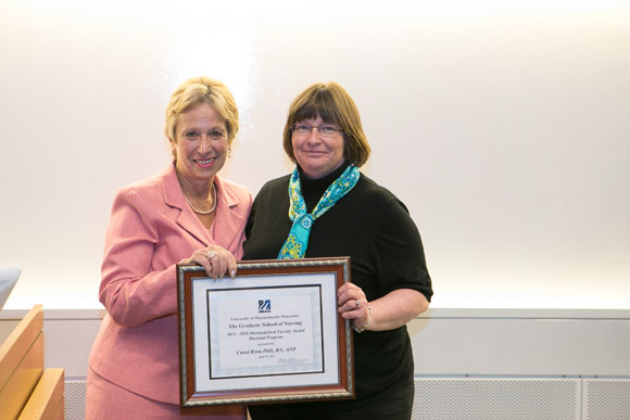 Dr. Vitello and Distinguished Faculty Award recipient Carol Bova, PhD, RN, ANP